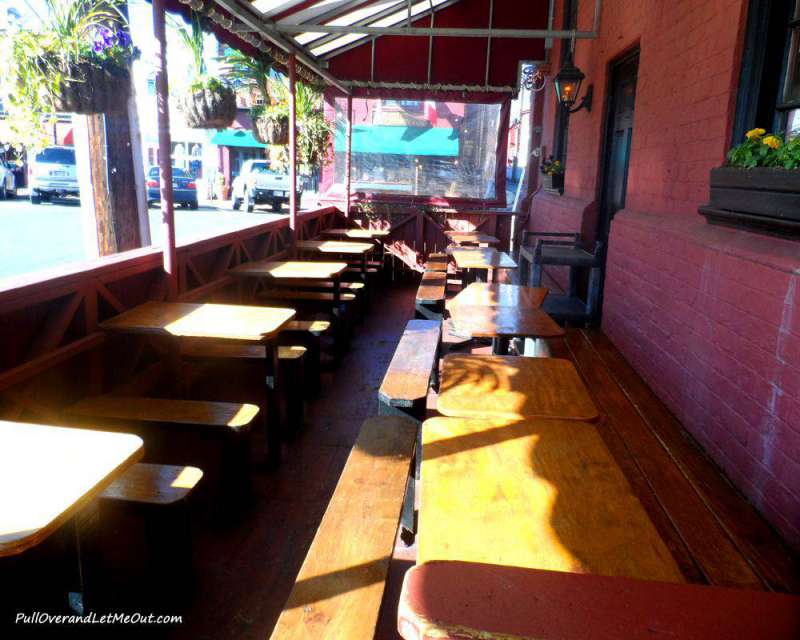Outdoor seating is popular during the warmer months.