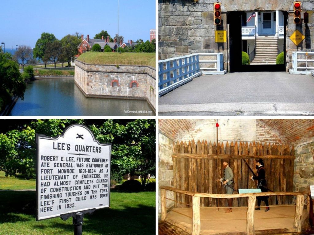 photo collage of four pictures at Fort Monroe National Monument Hampton Roads VA