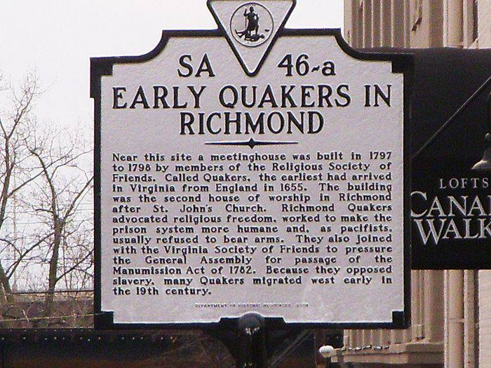 Quakers historical marker Richmond