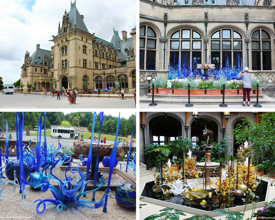 Chihuly at Biltmore is the first art exhibition in Biltmore's historic gardens and the first in the state of North Carolina for Dale Chihuly. #PullOverAndLetMeOut #ChihulyAtBiltmore #Chihuly #Biltmore #travel #NorthCarolina #VisitNC #art #artglass 