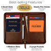 Leather-Travel-Wallet-Passport-Holder-Passport-Cover-holds-4-Passports-Credit-Cards-ID-Travel-Journals-and-Document-Holder-BONUS-Includes-a-set-of-4-Travel-Journals-Notebooks-0-1