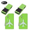 2Sets Travel Luggage Accessories-Luggage Straps and Luggage tags-Green